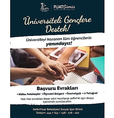 Seferihisar Belediyesi’nden üniversiteli gençlere destek